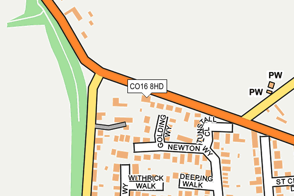 CO16 8HD map - OS OpenMap – Local (Ordnance Survey)