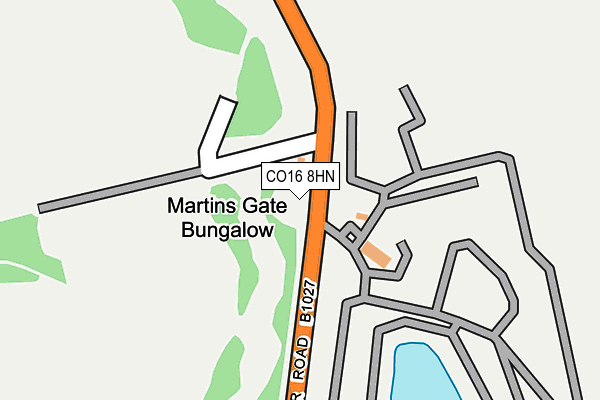 CO16 8HN map - OS OpenMap – Local (Ordnance Survey)