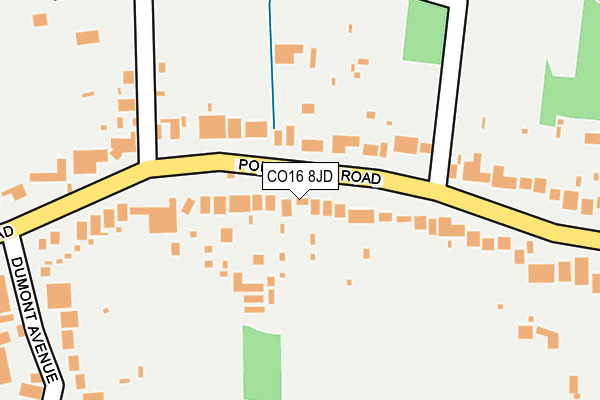 CO16 8JD map - OS OpenMap – Local (Ordnance Survey)