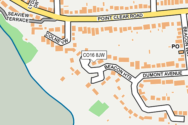 CO16 8JW map - OS OpenMap – Local (Ordnance Survey)