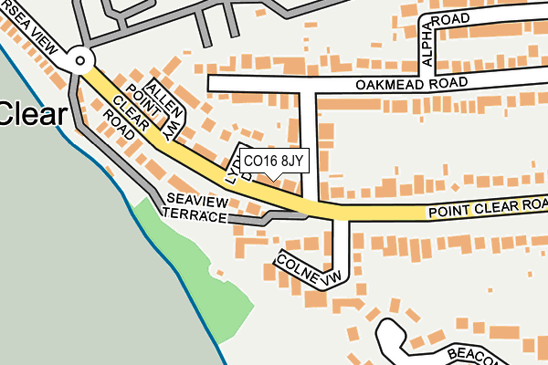 CO16 8JY map - OS OpenMap – Local (Ordnance Survey)