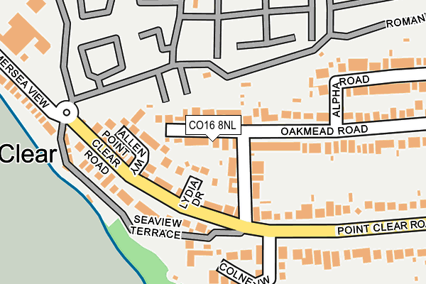 CO16 8NL map - OS OpenMap – Local (Ordnance Survey)