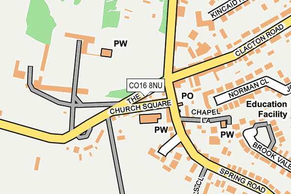 CO16 8NU map - OS OpenMap – Local (Ordnance Survey)