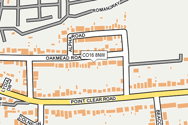 CO16 8NW map - OS OpenMap – Local (Ordnance Survey)