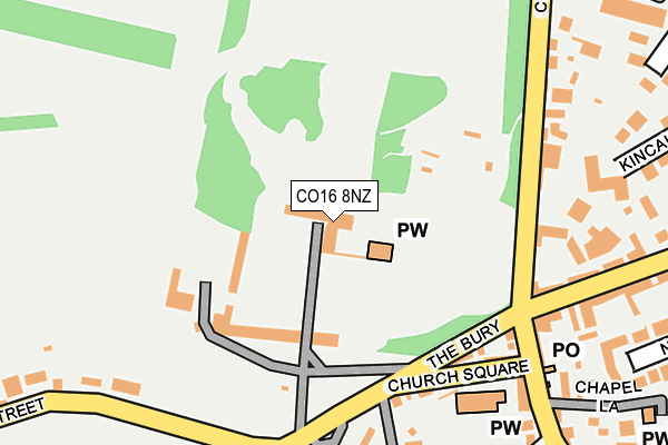 CO16 8NZ map - OS OpenMap – Local (Ordnance Survey)
