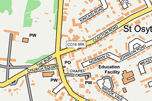 CO16 8PA map - OS OpenMap – Local (Ordnance Survey)