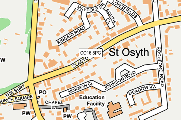 CO16 8PG map - OS OpenMap – Local (Ordnance Survey)