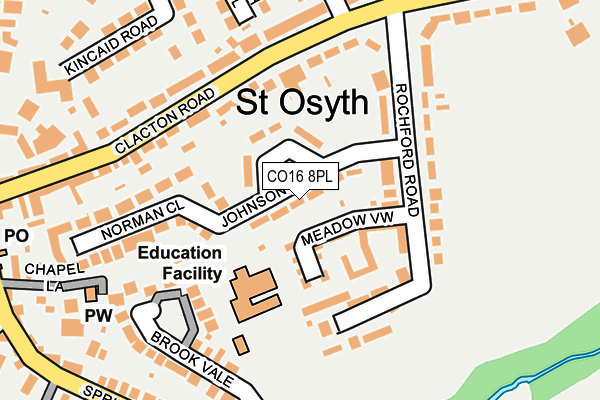 CO16 8PL map - OS OpenMap – Local (Ordnance Survey)