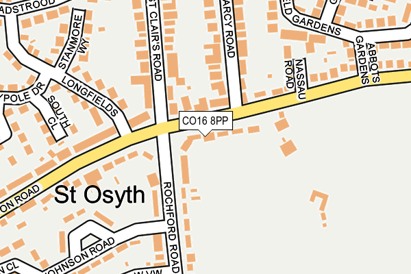 CO16 8PP map - OS OpenMap – Local (Ordnance Survey)
