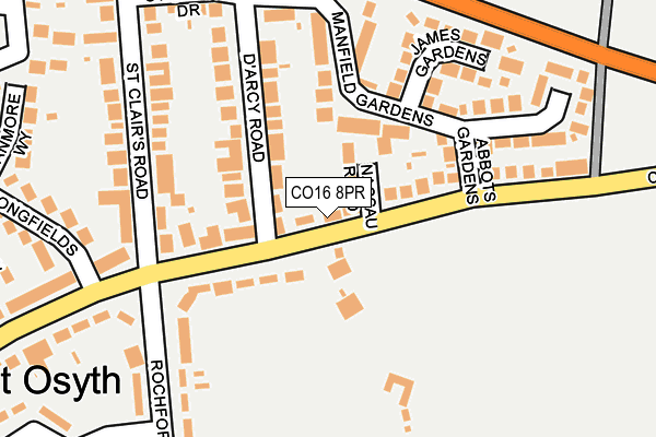 CO16 8PR map - OS OpenMap – Local (Ordnance Survey)