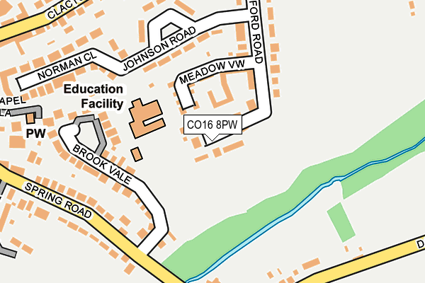 CO16 8PW map - OS OpenMap – Local (Ordnance Survey)