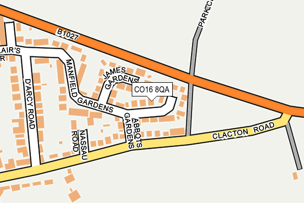 CO16 8QA map - OS OpenMap – Local (Ordnance Survey)