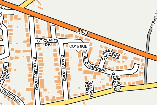 CO16 8QB map - OS OpenMap – Local (Ordnance Survey)