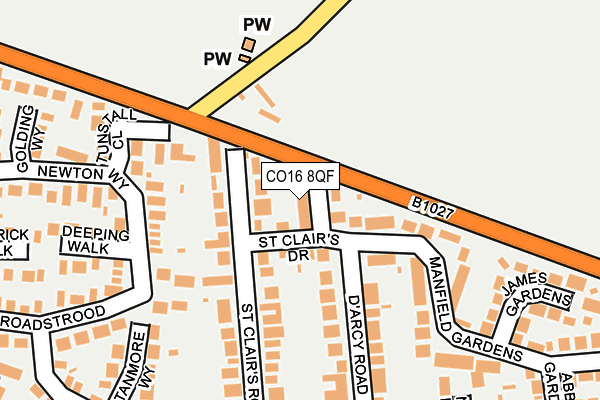 CO16 8QF map - OS OpenMap – Local (Ordnance Survey)