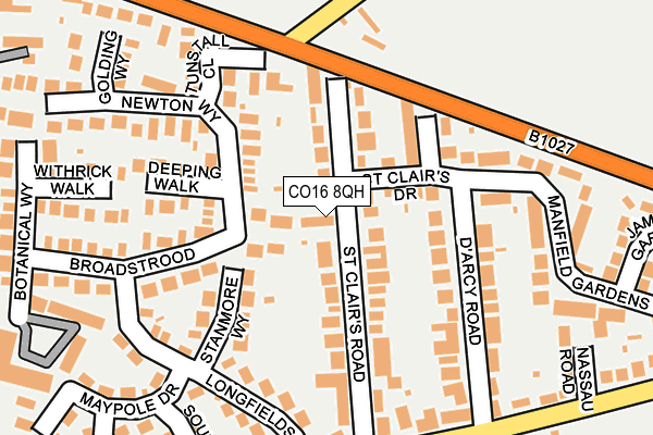 CO16 8QH map - OS OpenMap – Local (Ordnance Survey)