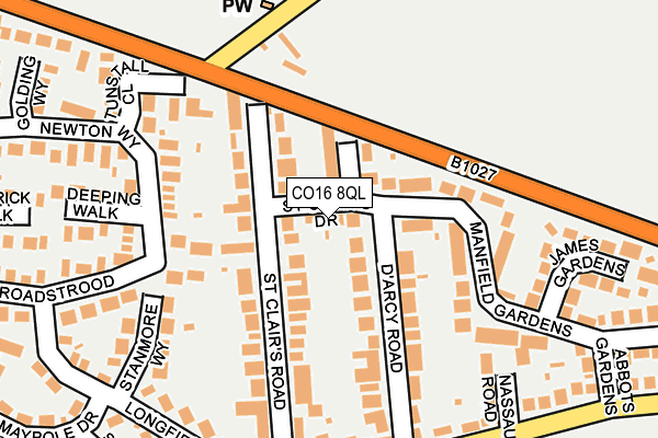 CO16 8QL map - OS OpenMap – Local (Ordnance Survey)