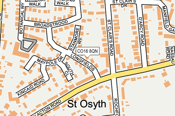 CO16 8QN map - OS OpenMap – Local (Ordnance Survey)