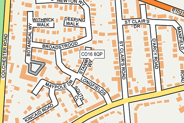 CO16 8QP map - OS OpenMap – Local (Ordnance Survey)