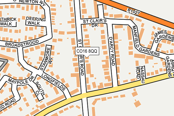 CO16 8QQ map - OS OpenMap – Local (Ordnance Survey)