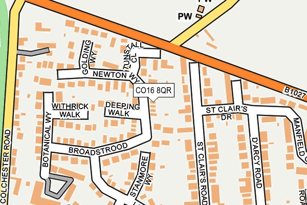 CO16 8QR map - OS OpenMap – Local (Ordnance Survey)