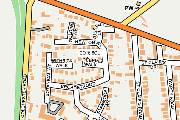 CO16 8QU map - OS OpenMap – Local (Ordnance Survey)