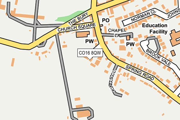 CO16 8QW map - OS OpenMap – Local (Ordnance Survey)