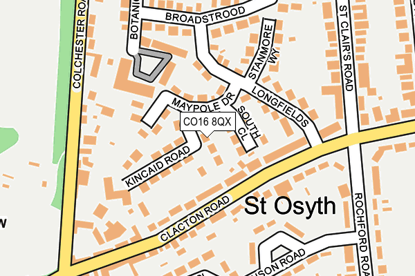 CO16 8QX map - OS OpenMap – Local (Ordnance Survey)