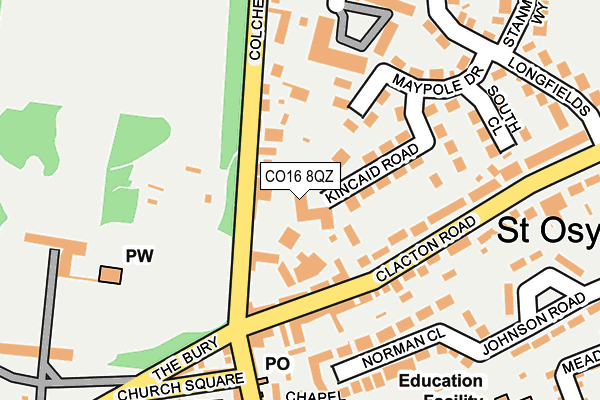 CO16 8QZ map - OS OpenMap – Local (Ordnance Survey)