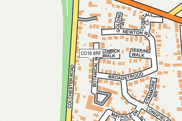 CO16 8RF map - OS OpenMap – Local (Ordnance Survey)