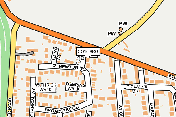 CO16 8RG map - OS OpenMap – Local (Ordnance Survey)