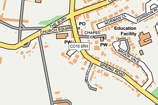 CO16 8RH map - OS OpenMap – Local (Ordnance Survey)