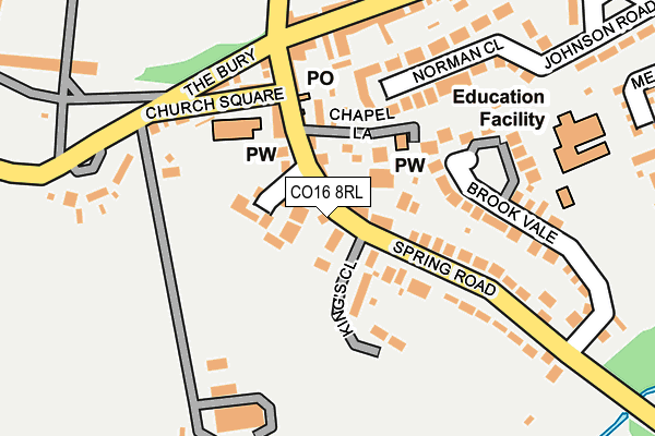CO16 8RL map - OS OpenMap – Local (Ordnance Survey)