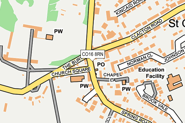 CO16 8RN map - OS OpenMap – Local (Ordnance Survey)