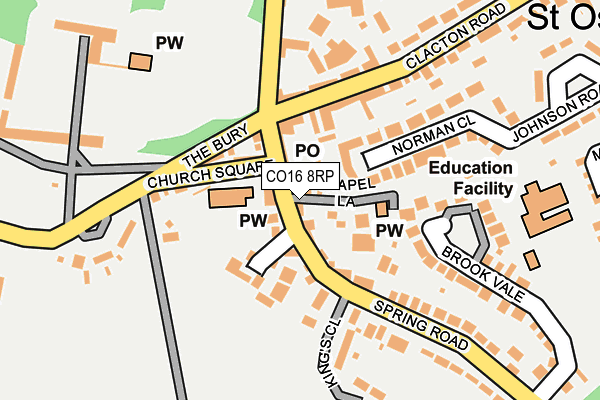 CO16 8RP map - OS OpenMap – Local (Ordnance Survey)