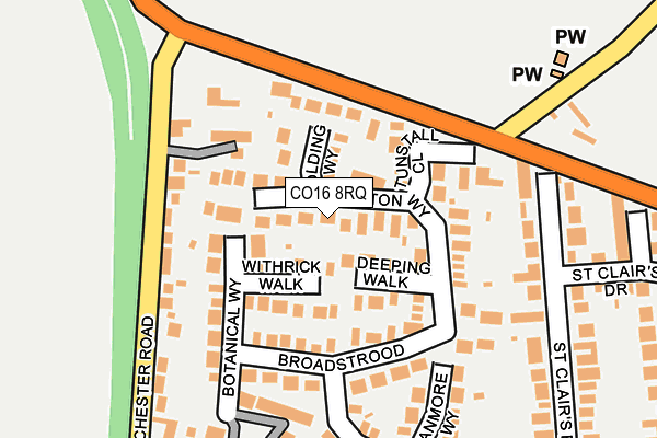 CO16 8RQ map - OS OpenMap – Local (Ordnance Survey)