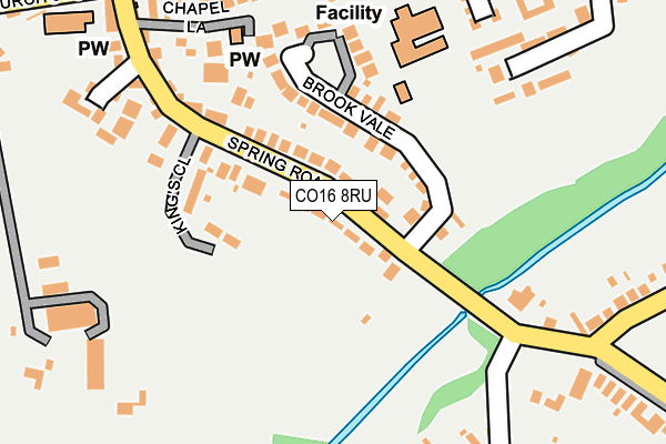 CO16 8RU map - OS OpenMap – Local (Ordnance Survey)