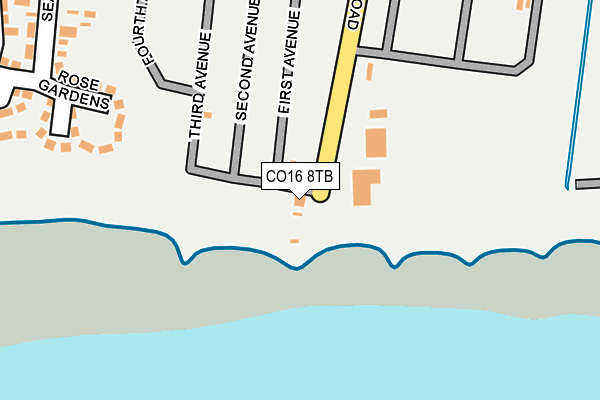 CO16 8TB map - OS OpenMap – Local (Ordnance Survey)
