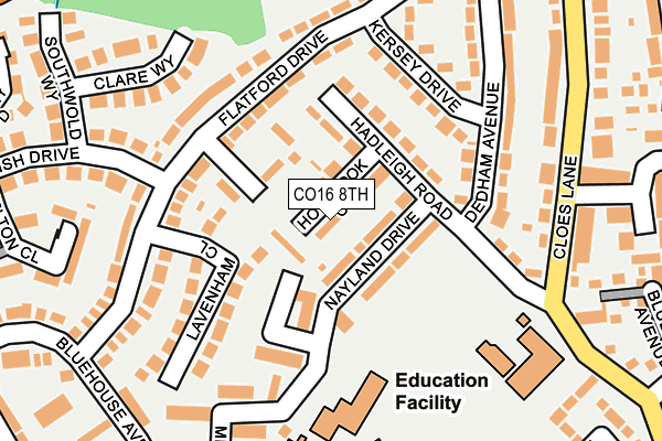 CO16 8TH map - OS OpenMap – Local (Ordnance Survey)