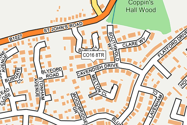 CO16 8TR map - OS OpenMap – Local (Ordnance Survey)