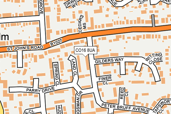 CO16 8UA map - OS OpenMap – Local (Ordnance Survey)