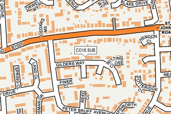 CO16 8UB map - OS OpenMap – Local (Ordnance Survey)