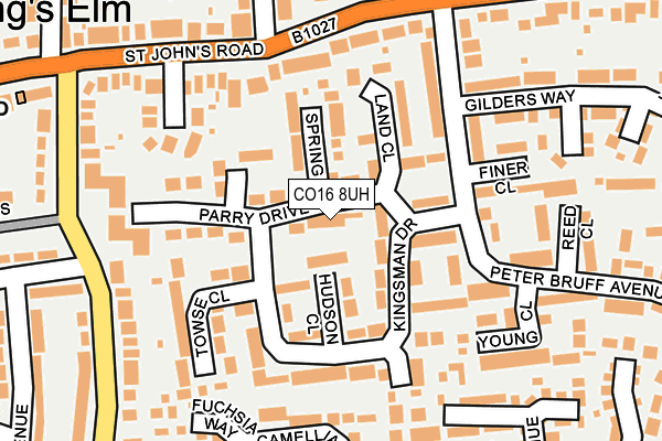 CO16 8UH map - OS OpenMap – Local (Ordnance Survey)