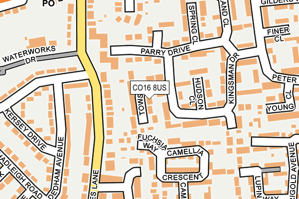 CO16 8US map - OS OpenMap – Local (Ordnance Survey)