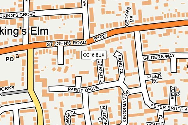 CO16 8UX map - OS OpenMap – Local (Ordnance Survey)