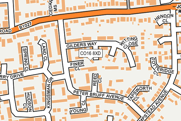 CO16 8XD map - OS OpenMap – Local (Ordnance Survey)