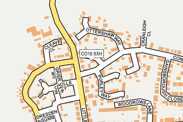 CO16 8XH map - OS OpenMap – Local (Ordnance Survey)