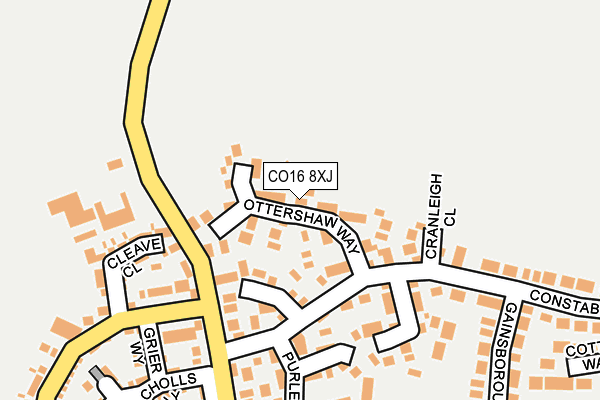 CO16 8XJ map - OS OpenMap – Local (Ordnance Survey)