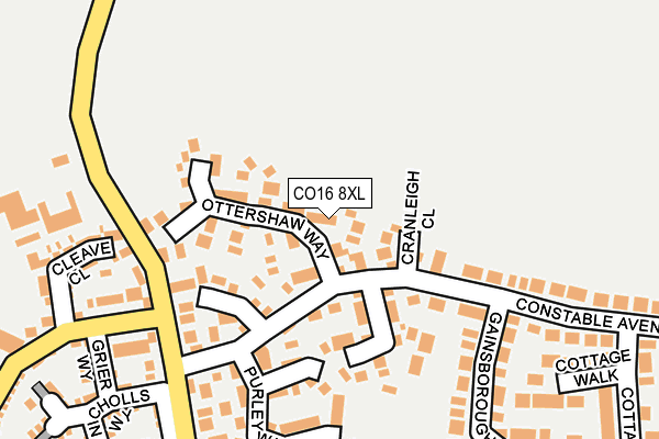 CO16 8XL map - OS OpenMap – Local (Ordnance Survey)