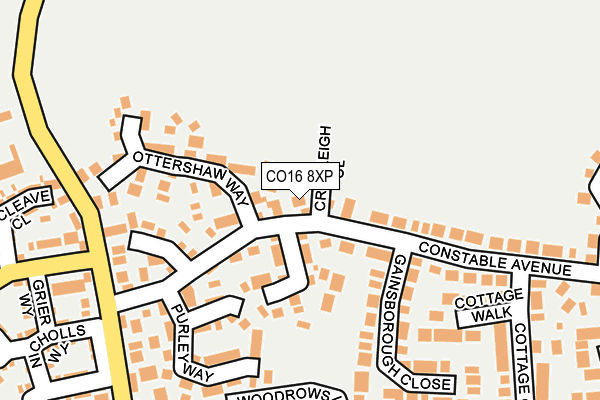 CO16 8XP map - OS OpenMap – Local (Ordnance Survey)