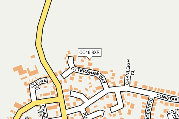 CO16 8XR map - OS OpenMap – Local (Ordnance Survey)